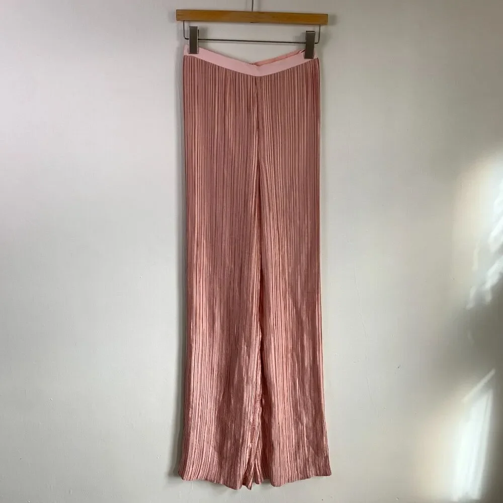 Free People Primavera Pleated Pants x The Jetset Diaries Pink XS